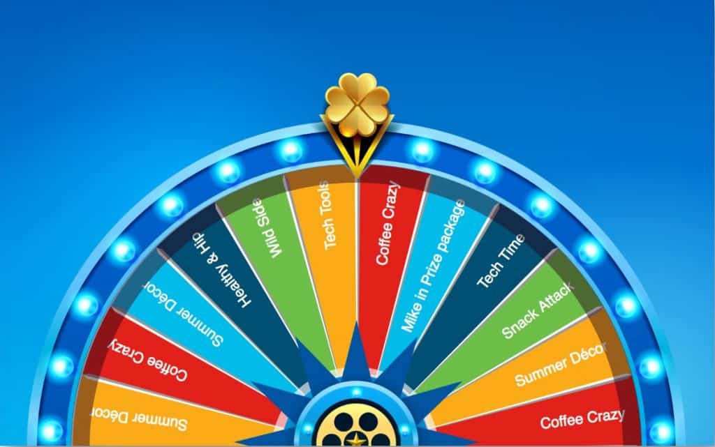 3 dimensional virtual prize wheel shamrock