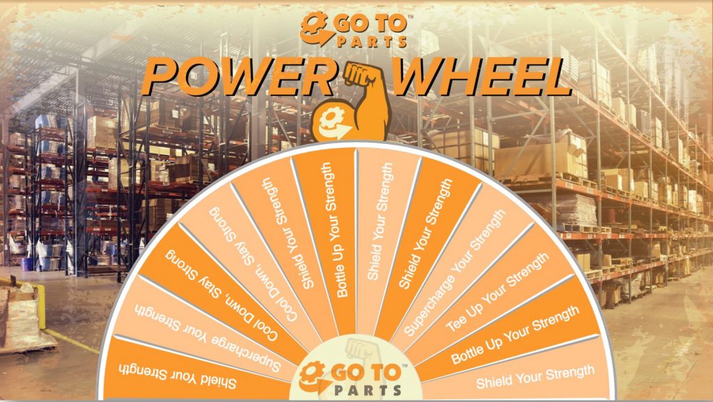 Get Parts virtual prize wheel photo background interactive trade show game design idea