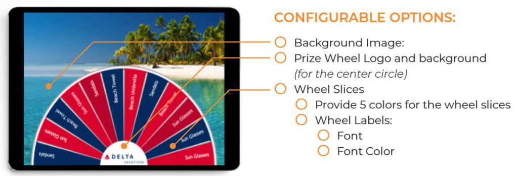 Virtual Prize Wheel - configurable options