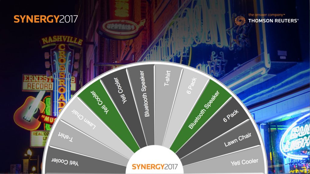 Virtual Prize Wheel with photo background for interactive event game