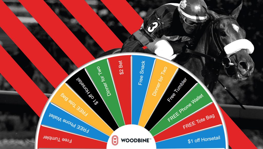 Woodbine - virtual prize wheel trade show interactive game